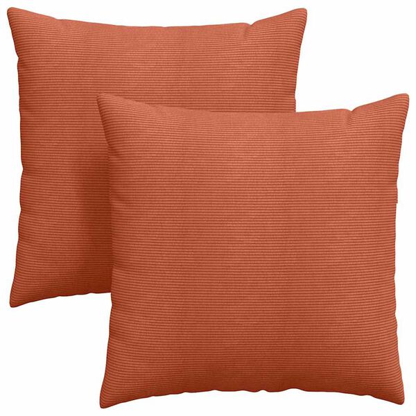 vidaXL Coussins de canapé 2 pcs Rouge orange 80 x 80 cm