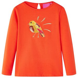 T-shirt enfants &agrave; manches longues orange fonc&eacute; 92