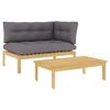 vidaXL 2 Pi&egrave;ce Bois d'acacia Marron Clair