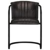 vidaXL Chaises &agrave; manger lot de 2 noir cuir v&eacute;ritable
