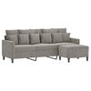 vidaXL Canap&eacute; &agrave; 3 places avec repose-pieds Gris clair 180 cm Velours