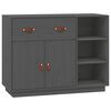 vidaXL Buffet Gris 98,5x40x75 cm Bois massif de pin