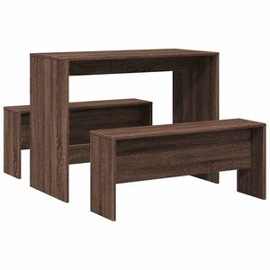 vidaXL Ensemble table &agrave; manger et bancs 3 pcs bois d'ing&eacute;nierie