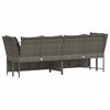 vidaXL Canap&eacute; de jardin avec coussins Gris R&eacute;sine tress&eacute;e