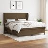 vidaXL Sommier &agrave; lattes de lit avec matelas Marron fonc&eacute; 180x200 cm