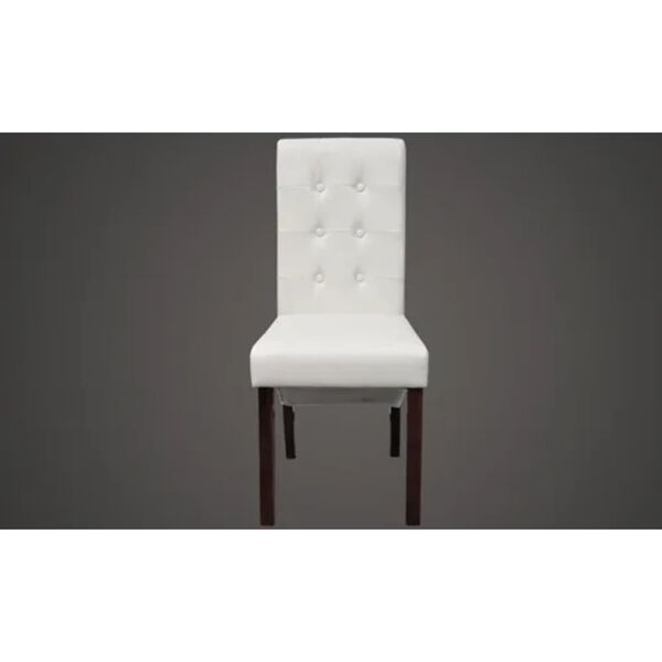 vidaXL Chaises &agrave; manger lot de 2 blanc similicuir