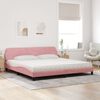 vidaXL Lit avec matelas Dover rose 200x200 cm velours