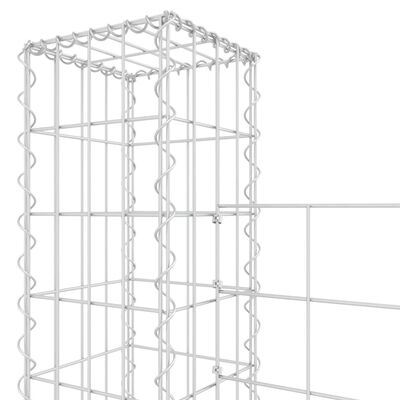 vidaXL Panier de gabion en forme de U avec 8 poteaux Fer 860x20x200 cm