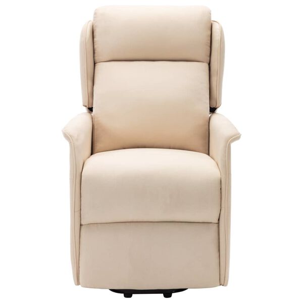 vidaXL Fauteuil de massage Cr&egrave;me Tissu