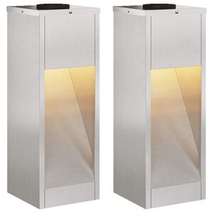 vidaXL Lumi&egrave;re de Chemin LED Solaire 2 pc Blanc chaud 18 x 18 x 50 cm