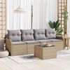 vidaXL Ensemble de canap&eacute; de jardin Beige polyrotin