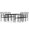 vidaXL Ensemble &agrave; manger de jardin 7 pcs Noir