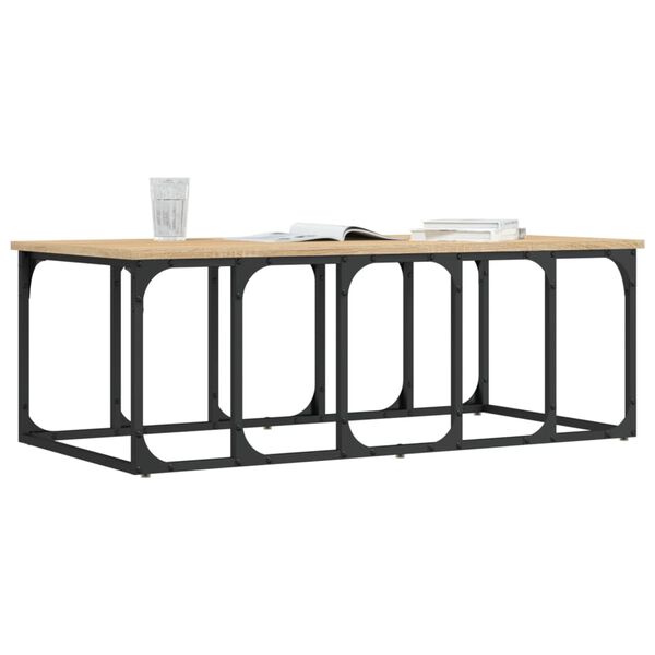 vidaXL Table basse ch&ecirc;ne sonoma 100x50x35,5 cm bois d'ing&eacute;nierie