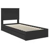 vidaXL Lit de Rangement avec tiroir Noir 90 x 190 cm Bois d'ing&eacute;nierie