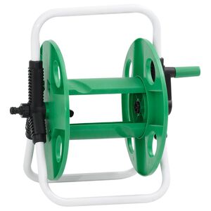 vidaXL Enrouleur de tuyau vert sur pied pour tuyau de 45 m 1/2" acier
