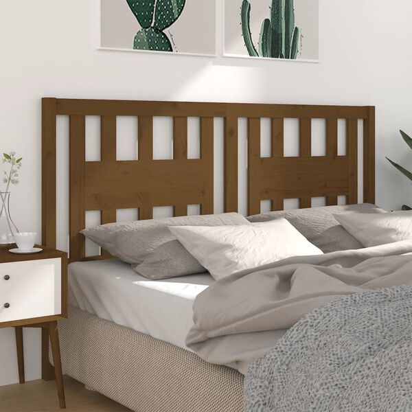 vidaXL T&ecirc;te de lit Marron miel 206x4x100 cm Bois massif de pin