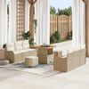 vidaXL Ensemble de canapé de jardin 9 pcs Beige polyrotin