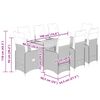 vidaXL Ensemble de bistro de jardin 9 pcs coussins gris poly rotin