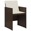 vidaXL Ensemble de bistro 3 pcs avec coussins marron r&eacute;sine tress&eacute;e