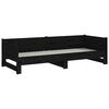 vidaXL Lit coulissant sans matelas noir 2x(90x190) cm
