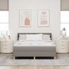 vidaXL Lit &agrave; ressorts avec matelas Taupe 190 x 140 cm Polyester