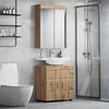 vidaXL Ensemble de mobilier de salle de bain TULUM Ch&ecirc;ne artisanal