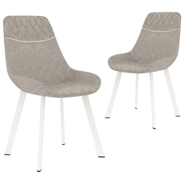 vidaXL Chaises &agrave; manger lot de 2 gris clair similicuir