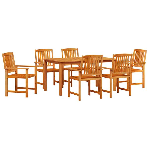 vidaXL Ensemble de salle &agrave; manger pour jardin 7 pcs Marron