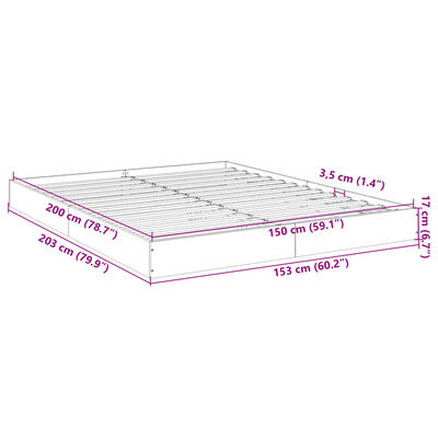 vidaXL Cadre de lit sans matelas chêne marron 150x200 cm