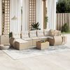 vidaXL Salon de jardin avec coussins 8 pcs beige r&eacute;sine tress&eacute;e