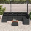 vidaXL Ensemble de canapé de jardin 9 pcs Noir Poly rotin