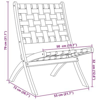 vidaXL Chaises de jardin pliantes lot de 2 bois d'acacia solide tissu