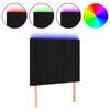 vidaXL T&ecirc;te de lit &agrave; LED Noir 80x5x118/128 cm Velours