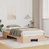 vidaXL Cadre de lit sur&eacute;lev&eacute; Marron 90 x 200 cm Bois massif en pin