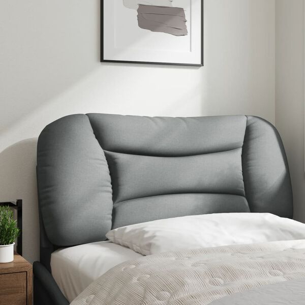 vidaXL Coussin de t&ecirc;te de lit Hvar gris clair 80 cm tissu