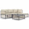 vidaXL Salon de jardin 4 pcs avec coussins anthracite r&eacute;sine tress&eacute;e