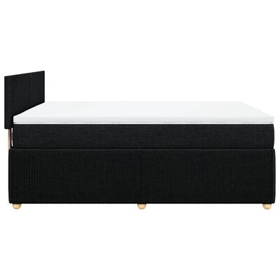 vidaXL Sommier à lattes de lit avec matelas Noir 140x200 cm Tissu