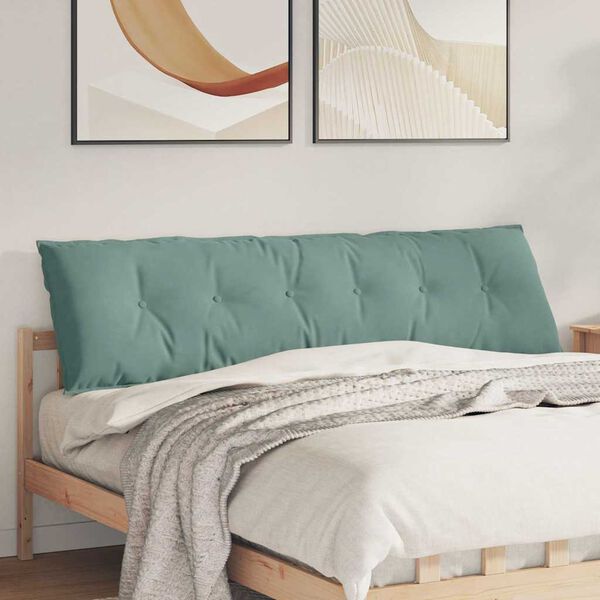 vidaXL Coussin de Dos Vert Mer 180 x 50 cm Tissu en velours c&ocirc;tel&eacute;