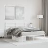 vidaXL Cadre de lit m&eacute;tal sans matelas et t&ecirc;te de lit blanc 140x190 cm