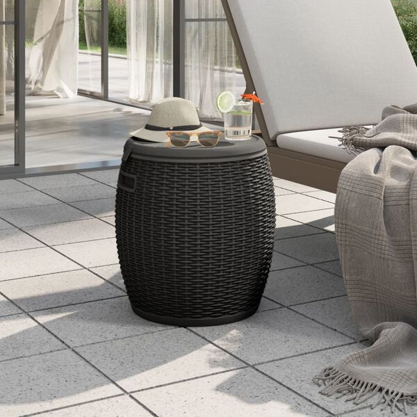 vidaXL Bo&icirc;te de rangement de jardin 4 en 1 noir polypropyl&egrave;ne