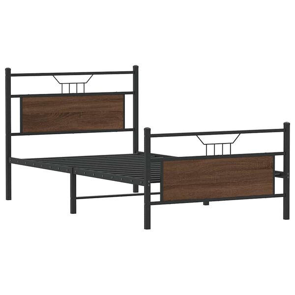 vidaXL Cadre de lit sans matelas ch&ecirc;ne marron 100x200 cm