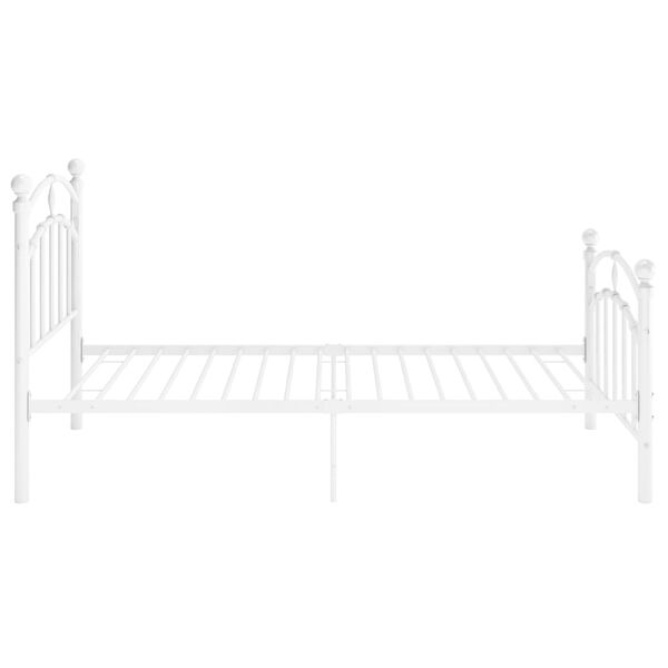 vidaXL Cadre de lit sans matelas blanc m&eacute;tal 100x200 cm
