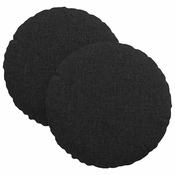 vidaXL Coussins de si&egrave;ge 2 pcs Noir &Oslash;30 x 13 cm tissu