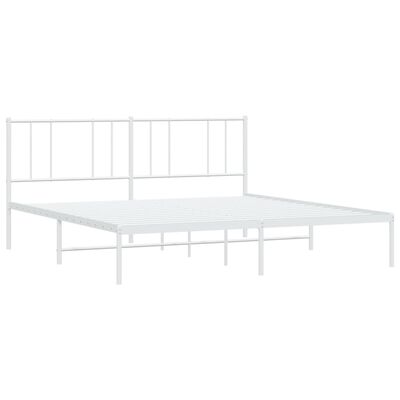 vidaXL Cadre de lit métal sans matelas et tête de lit blanc 183x213 cm