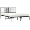 vidaXL Cadre de lit m&eacute;tal sans matelas avec t&ecirc;te de lit noir 140x200cm