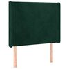 vidaXL T&ecirc;te de lit avec oreilles Vert fonc&eacute; 93x16x118/128 cm Velours