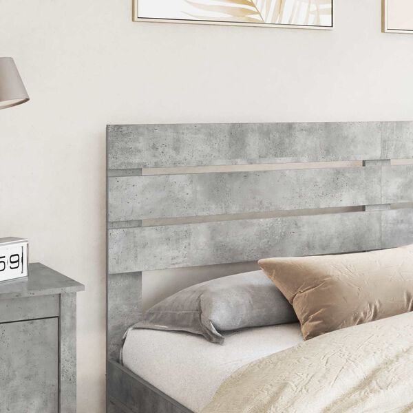 vidaXL T&ecirc;te de lit Gris b&eacute;ton 200 cm Bois d'ing&eacute;nierie