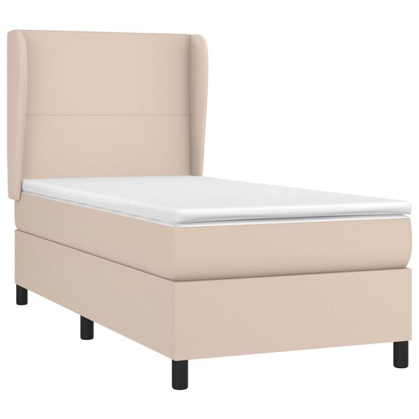 vidaXL Sommier &agrave; lattes de lit avec matelas Cappuccino 100x200 cm