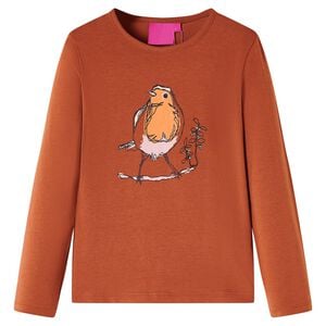 vidaXL T-shirt enfants &agrave; manches longues cognac 104