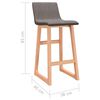 vidaXL Tabourets de bar lot de 2 gris clair tissu